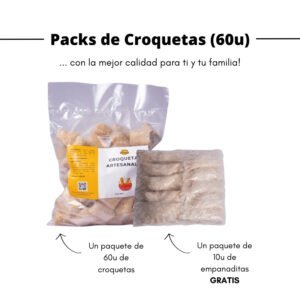 Pack de Croquetas de chorizo español (60u) + Regalo de Empanaditas (10u)