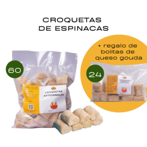 Pack de Croquetas de espinacas (60u) + Regalo