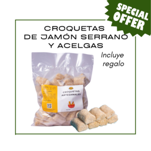 Pack de Croquetas de jamón serrano y acelgas (60u) + Regalo