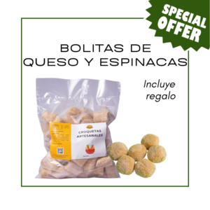 Pack de Bolitas de queso y espinacas (60u) + Regalo