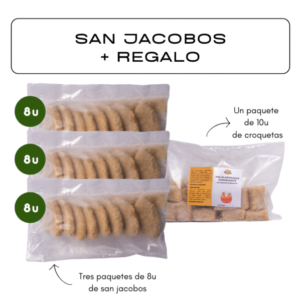 Pack de San Jacobos (24u) + Regalo de Croquetas (10u)
