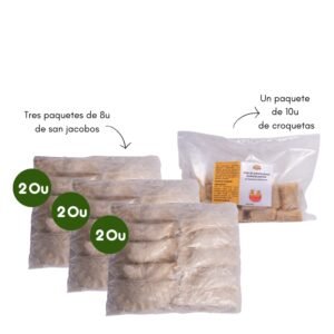 Pack de Empanaditas de jamón (60u) + Regalo de Croquetas (10u)