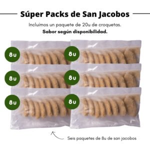 Súper Pack de San Jacobos (48u) + Regalo de Croquetas (20u)